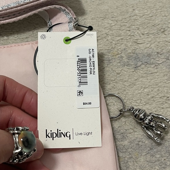 NWT Kipling Emmylou Small Crossbody Bag Orchid Pink 9.75''L x 8.5''H x 2.72”D - Picture 8 of 13